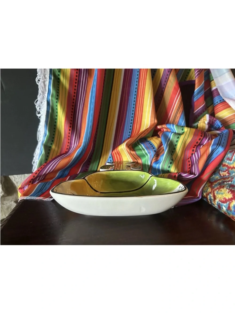 4 Clay Art Margarita Shaped w/ Cactus Handle Serving Bowls CINCO de Mayo‎ NWOT